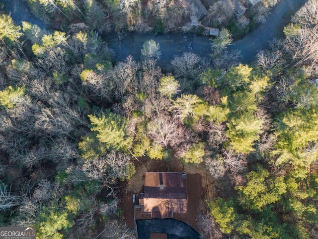 aerial view with a forest view