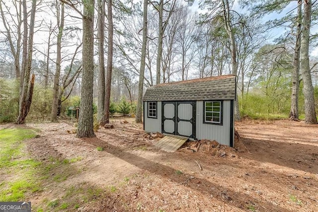 view of shed