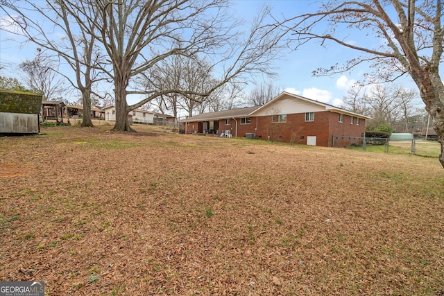 view of yard with fence