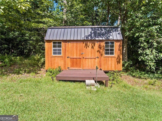 view of shed