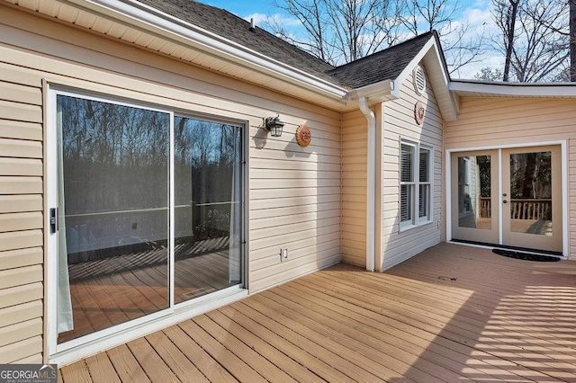 deck with french doors