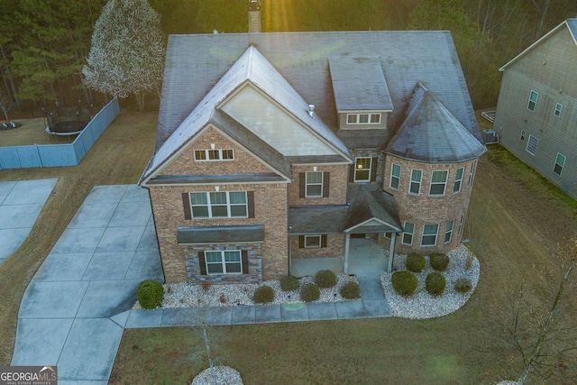 view of front of home featuring central air condition unit