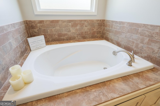 full bathroom with a garden tub