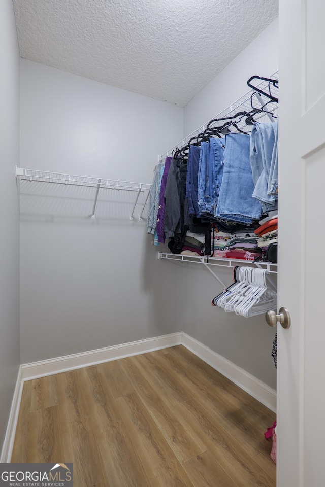 spacious closet with wood finished floors