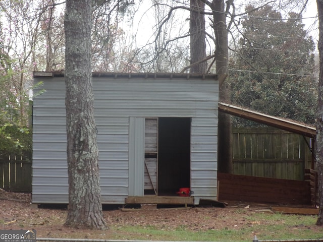 view of shed