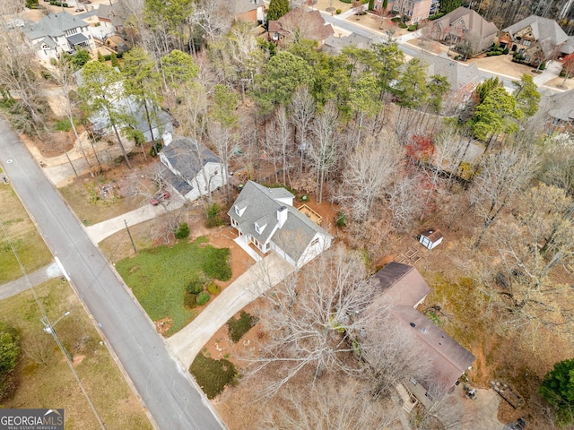 aerial view featuring a residential view