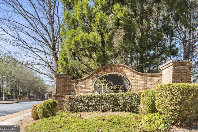 view of community sign