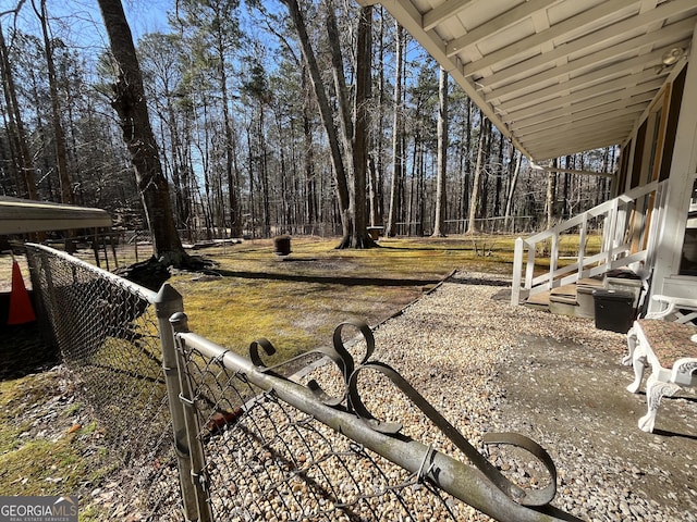 view of yard featuring fence