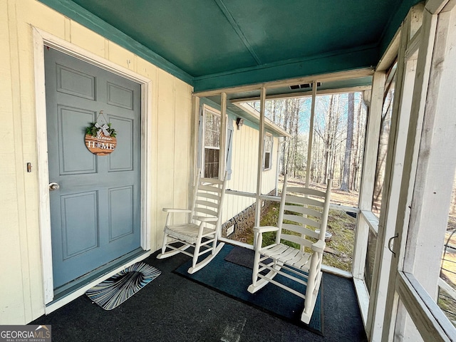 view of unfurnished sunroom