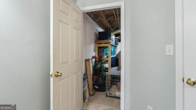 view of storage area
