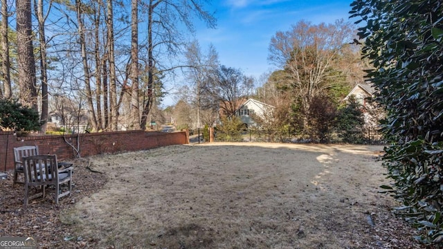 view of yard with fence