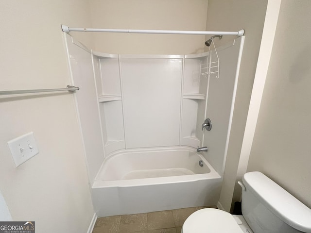 full bathroom with toilet and  shower combination