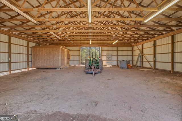 garage featuring metal wall