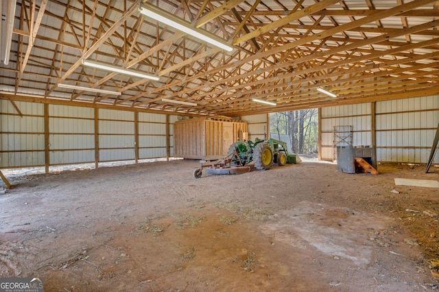 garage featuring metal wall