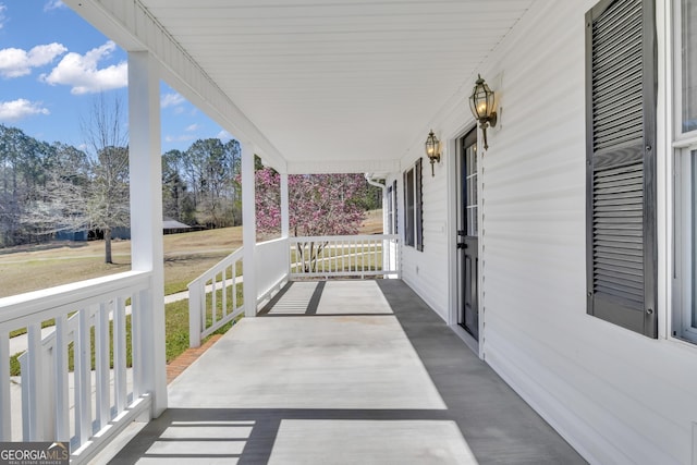 view of patio featuring covered porch