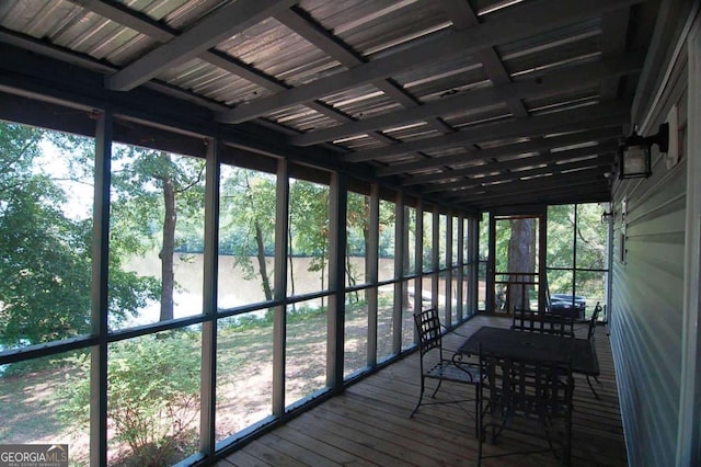 view of unfurnished sunroom