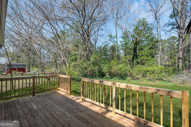 deck with a lawn