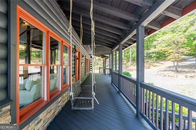 1363 Foxhound Trl NE, Ranger, GA 30734 - view of wooden terrace