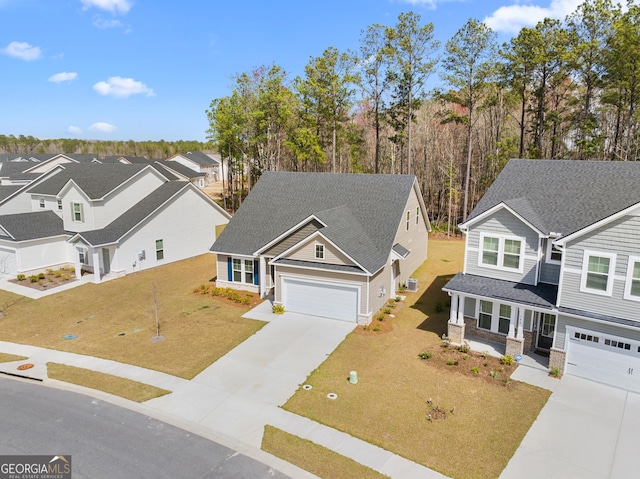 aerial view featuring a residential view