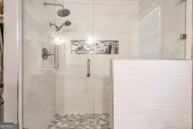 full bathroom with a shower stall