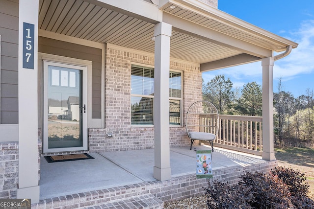 view of patio featuring covered porch