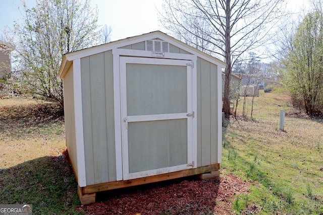 view of shed