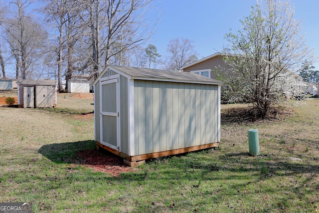 view of shed