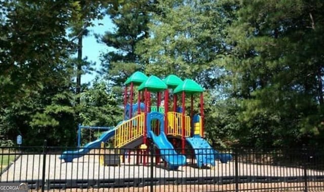 community play area with fence