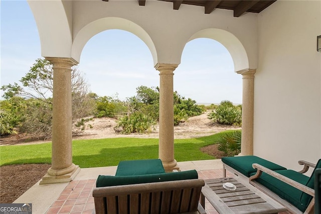 view of patio featuring an outdoor living space