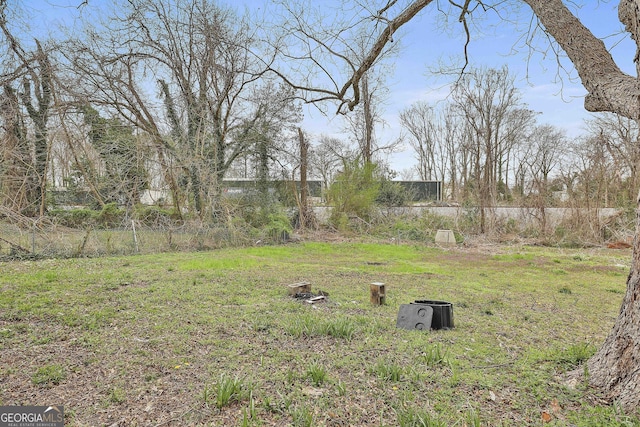 view of yard featuring fence