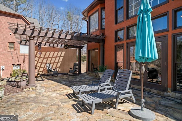 view of patio with a pergola