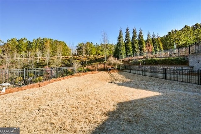 view of yard with fence