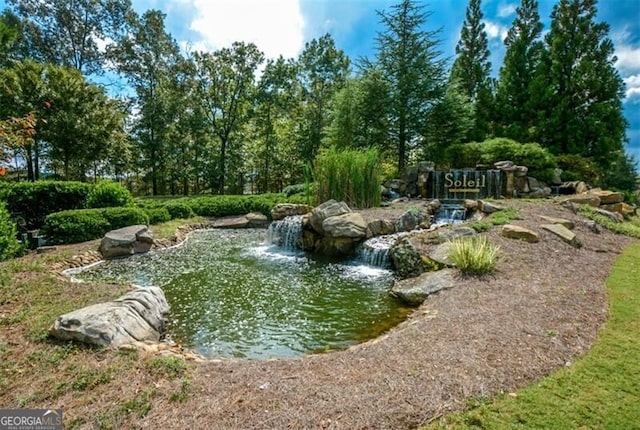 surrounding community with a garden pond