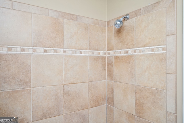 room details featuring a tile shower