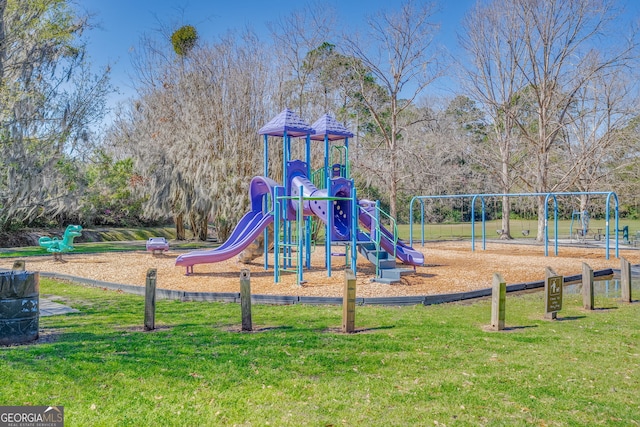 community play area featuring a yard