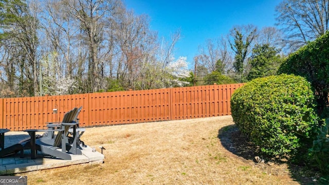 view of yard with fence