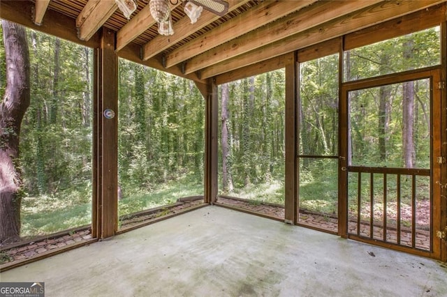 view of unfurnished sunroom