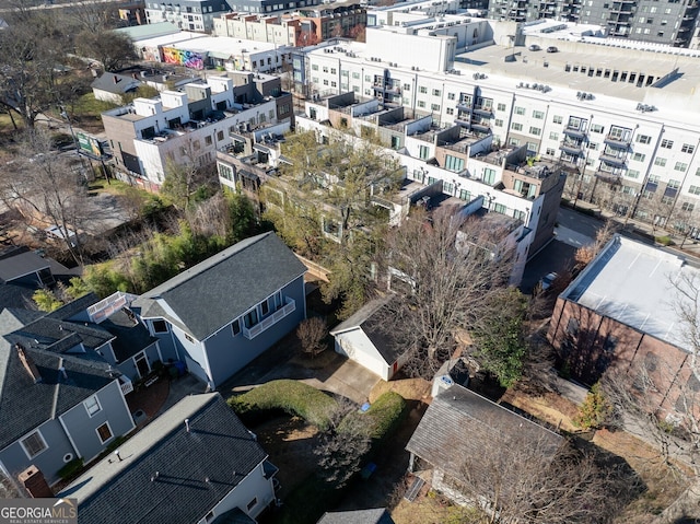 aerial view with a city view