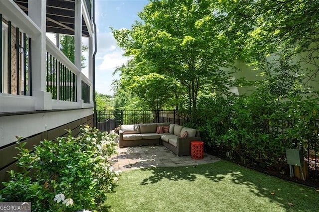 385 Rowes Cir, Alpharetta, GA 30009 - view of yard with an outdoor hangout area and a patio area