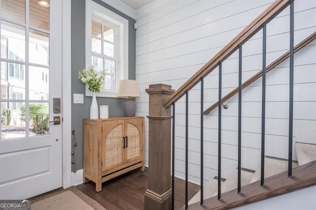 385 Rowes Cir, Alpharetta, GA 30009 - doorway to outside with wood finished floors