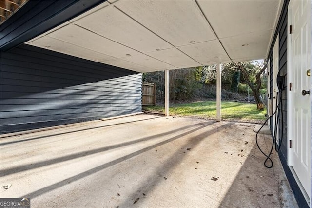 view of patio featuring a carport