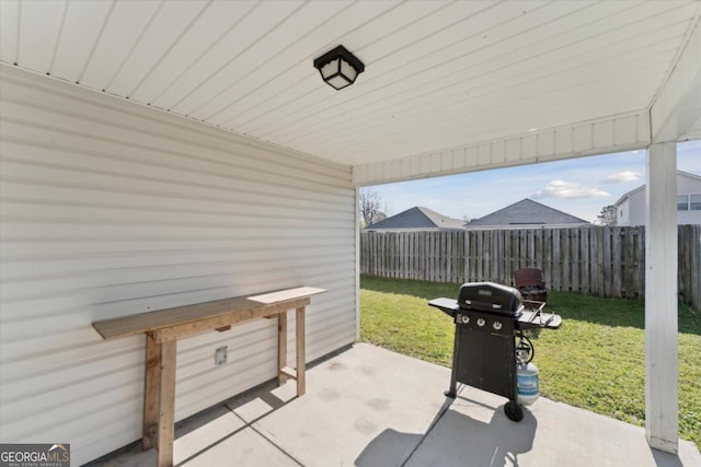 view of patio / terrace with fence