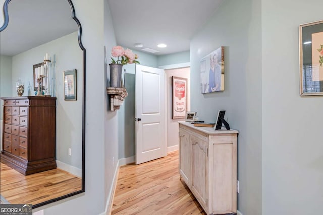 4770 Hilltop Dr NW, Acworth, GA 30101 - corridor featuring light wood finished floors and recessed lighting