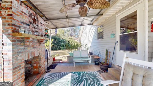 view of patio / terrace with ceiling fan