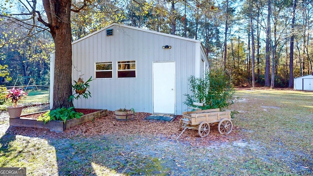 view of shed