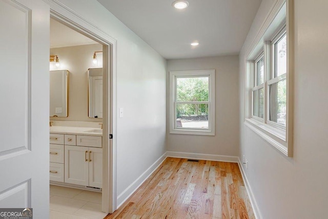 160 Tillman Ln, Athens, GA 30606 - hallway with recessed lighting and light wood finished floors