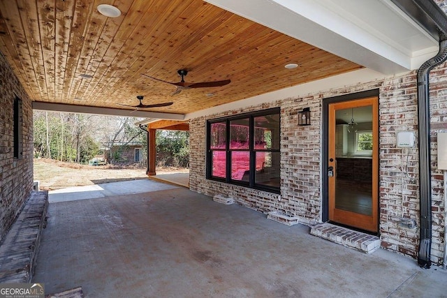 view of patio / terrace with a ceiling fan