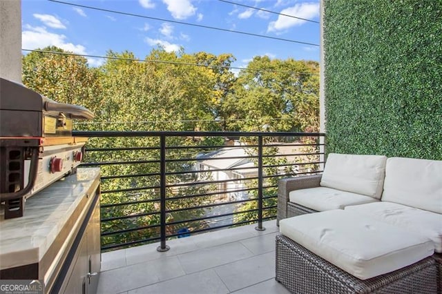 balcony featuring an outdoor living space