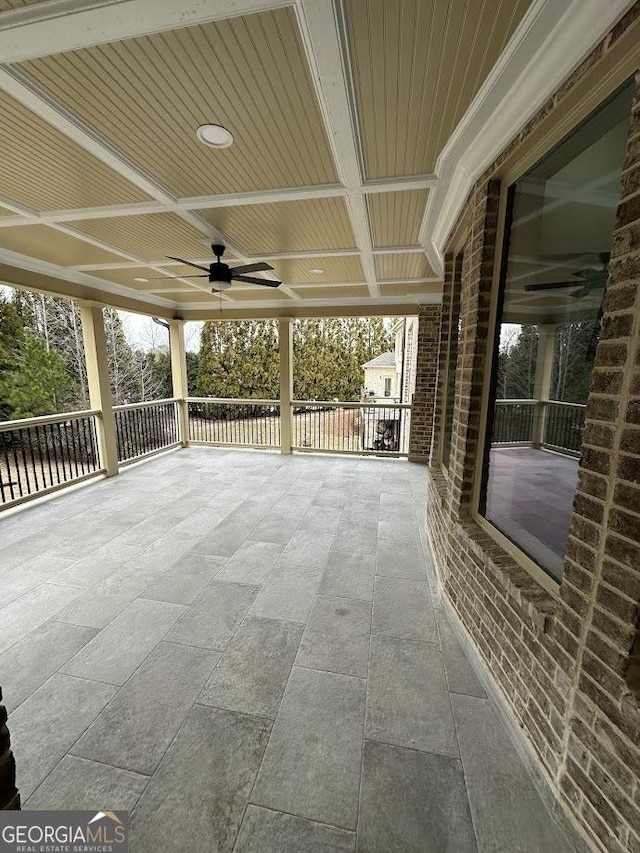 view of patio / terrace with ceiling fan