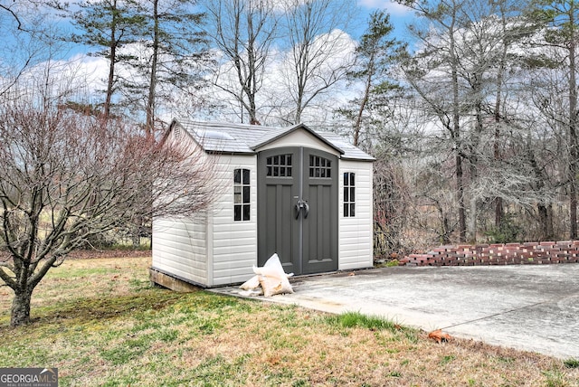 view of shed